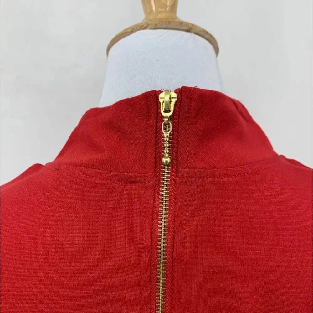Venus Long Bell Sleeve Mock Neck‎ Zip Back Bodycon Sheath Dress Size Large